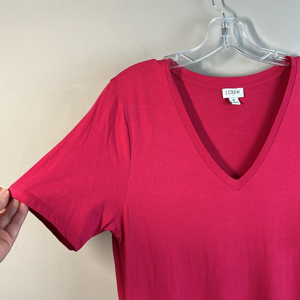 J. Crew Factory Womens Pink Lagenlook Tiered V-Neck Midi Dress Size Medium Midi - Picture 5 of 11